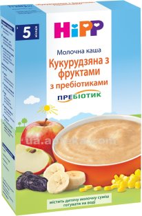 HIPP Каша молочная кукурузная с фруктами и пребиотиками 250г - 1