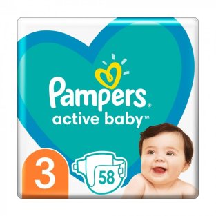 Подгузники PAMPERS Active Baby Midi (6-10кг) №58 - 1