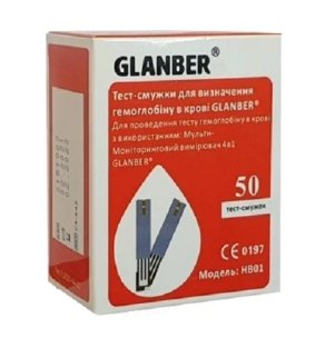 Тест-полоска для определения гемоглобина в крови Glanber №50 - 1