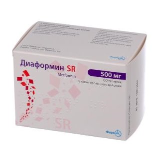 Діаформін SR таблетки 500 мг №60 - 1