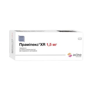 Прамипекс XR таблетки пролонгированного действия 1.5мг №30 - 1