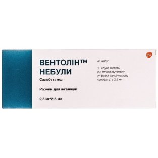 Вентолин Небули раствор 2,5 мг 2,5 мл №40 - 1