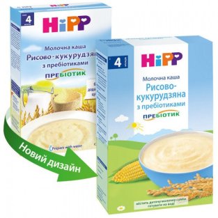 HIPP Каша молочная рисово-кукурузная с пребиотиками 250г - 1