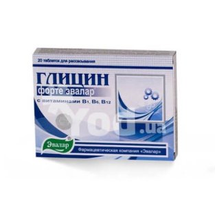Гліцин Форте Евалар таблетки 300 мг №20 - 1