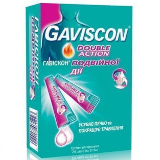 Гавискон Двойного действия (Gaviscon Double Action) мятная суспензия оральная №24 - 1