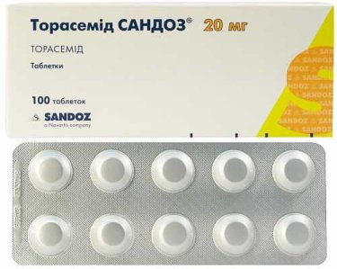 Торасемід Сандоз таблетки 20мг №100 - 1