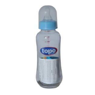 Topo buono пляшка скляна декорована 240мл силіконова соска - 1