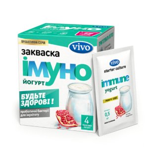 Закваска бактеріальна Імуно Йогурт Vivo пакет 0,5 г №4 - 1