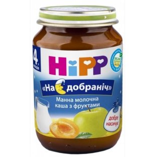 HIPP Каша манная молочная с фруктами Спокойной ночи 190г - 5