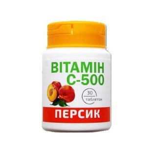 Вітамін С-500 персик таблетки 0.5г №30 - 1