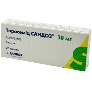 Торасемід Сандоз таблетки 10мг №20 - 1