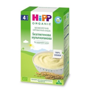 HIPP Каша безмолочна органічна безглютеновая мультизлакова з 4 місяців 200г - 1