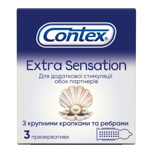 Презервативи CONTEX Extra Sensation з точками і ребрами №3 - 1