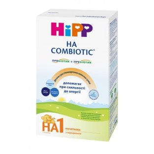 HIPP дитячий суха гіпоалергенна мололочная суміш HA Combiotic 1 початкова 350г - 1