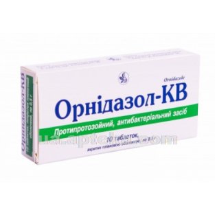 Орнідазол-КВ таблетки вкриті оболонкою 500мг №10 - 2