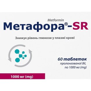 Метафора-SR таблетки пролонгированного действия 1000мг №60 - 1