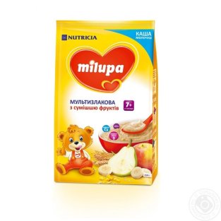 Milupa Каша молочна суха швидкорозчинна мультизлакова з сумішшю фруктів 210 г - 1