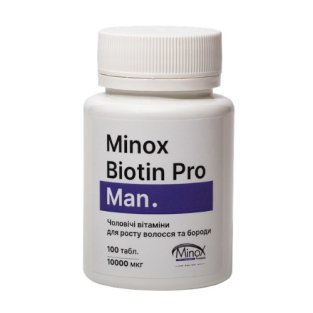 Вітаміни Minoх Biotin Pro Man для росту волосся/бороди таблетки №100 - 1