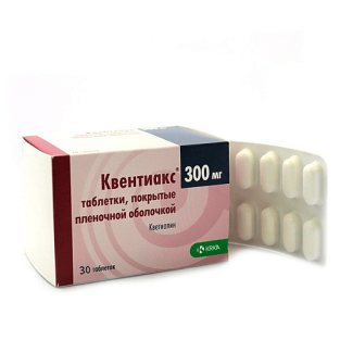 Квентиакс таблетки вкриті плівковою оболонкою 300мг №30 - 1