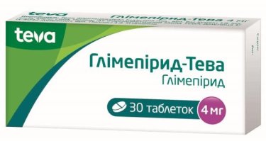 Глімепірид-Тева таблетки 4 мг №30 - 1