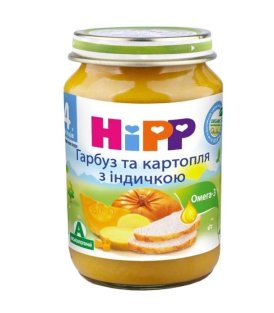 HIPP Пюре Тыква и картофель с индейкой 190г - 1