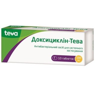 Доксициклін-Тева таблетки 100 мг №10 - 1