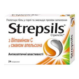 Стрепсилс (Strepsils) с Витамином С со вкусом апельсина леденцы №24 - 1