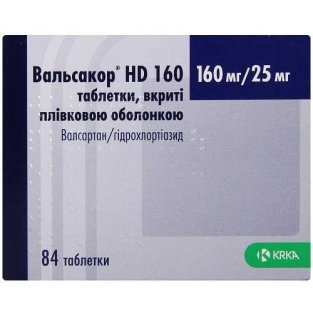Вальсакор НD 160 таблетки вкриті плівковою оболонкою 160мг/25мг №84 - 1