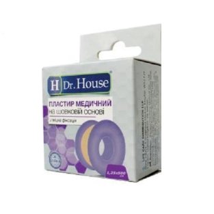 Лейкопластир медичний Н.Dr.House 1.25смх5м на шовковій основі (паперова упаковка) - 1