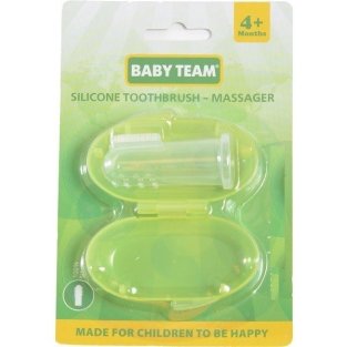 Baby Team Зубная щетка-массажер силиконовая с контейнером 7200 - 1
