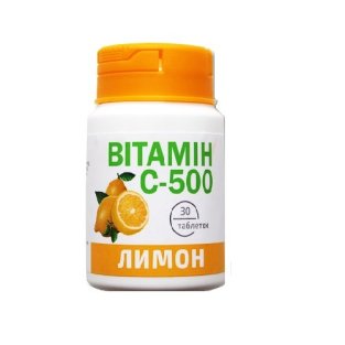 Вітамін С-500 лимон таблетки 0.5г №30 - 1