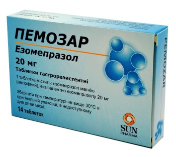 Пемозар таблетки гастрорезистентные 20мг №14 - 1