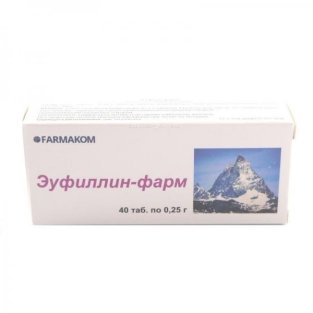 Еуфілін-фарм таблетки 0,25 г №40 - 1