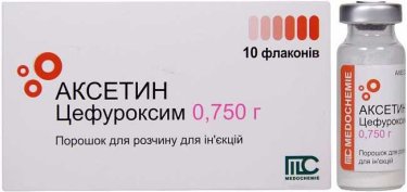 Аксетин порошок для приготовления раствора 750 мг флакон №10 - 1