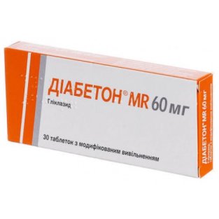 Діабетон MR таблетки з модифікованим вивільненням 60 мг №30 - 1