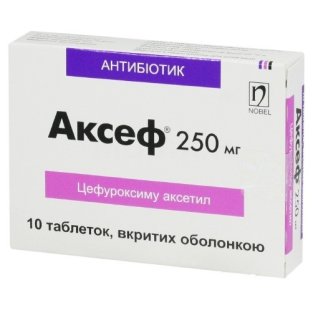Аксеф таблетки вкриті оболонкою, 250 мг №10 - 1