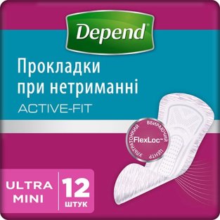 Прокладки урологические Depend Ultra Mini №12 - 1