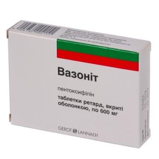 Вазонит ретард таблетки 600 мг №20 (10х2) - 1