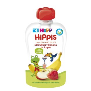 HIPP HIPPIS Пюре яблоко клубника банан 100г - 1