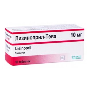 Лізиноприл-Тева таблетки 10мг №30 - 1