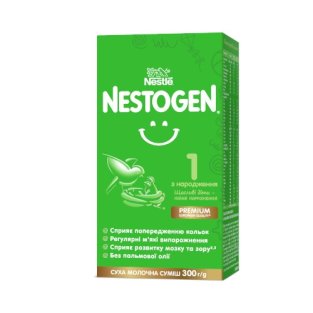 НЕСТЛЕ Nestle Nestogen 1 суха молочна суміш з лактобактеріями L. Reuteri з народження 300г - 1