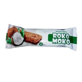 Батончик Roko-moko мюслі кокос частково глазурований кондитерською глазур'ю 25г - 1