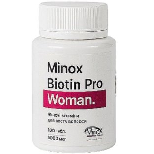 Витамины Minoх Biotin Pro Woman для роста волос таблетки №100 - 1