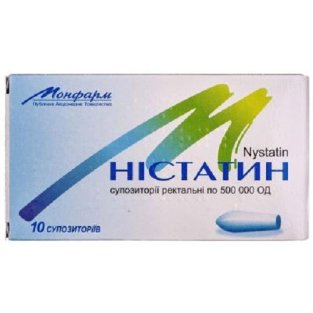 Ністатин супозиторії ректальні 500т. ОД №10 - 1