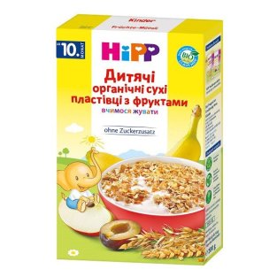 HIPP Хлопья детские органические с фруктами 200г - 1