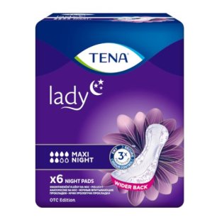 Прокладки урологічні TENA Lady Maxi Night №6 - 1