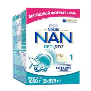 НЕСТЛЕ Nestle NAN 1 Optipro суха молочна суміш з народження 1050г - 1