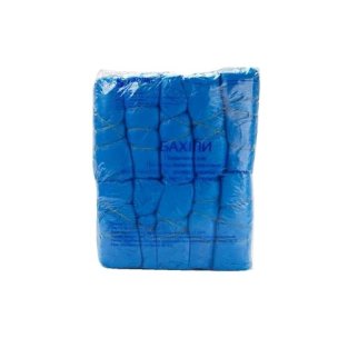 Бахилы полиэтиленовые 400х140х11мкм (50пар) голубые - 1