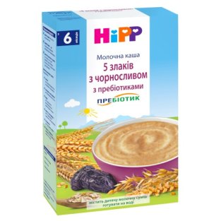 HIPP Набір Каш молочних 5 злаків з чорносливом та пребіотиками 250г+кукурудзяна з фруктами та пребіотиками 250г - 1