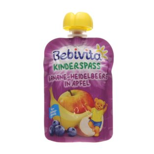 Bebivita Пюре банан/черника/яблоко 90г - 1